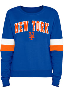 New Era New York Mets Womens Blue Contrast Crew Sweatshirt