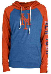 New Era New York Mets Womens Blue Contrast Hooded Sweatshirt