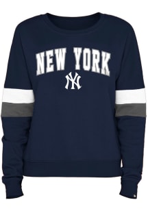 New Era New York Yankees Womens Navy Blue Contrast Crew Sweatshirt