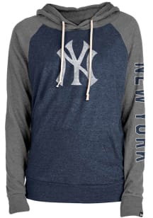 New York Yankees Womens Navy Blue Contrast Hooded Sweatshirt
