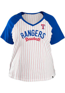 New Era Texas Rangers Womens White Raglan Short Sleeve T-Shirt