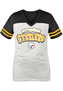 New Era Pittsburgh Steelers Girls White Fun Team Short Sleeve Fashion T-Shirt