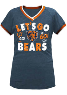 New Era Chicago Bears Girls Navy Blue Lets Go Short Sleeve Fashion T-Shirt