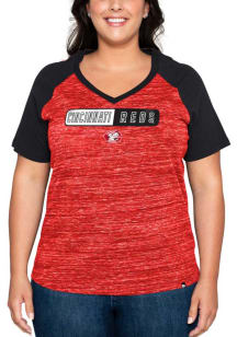 New Era Cincinnati Reds Womens Red Raglan Short Sleeve T-Shirt