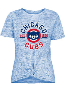 Chicago Cubs Womens Blue Novelty Short Sleeve T-Shirt