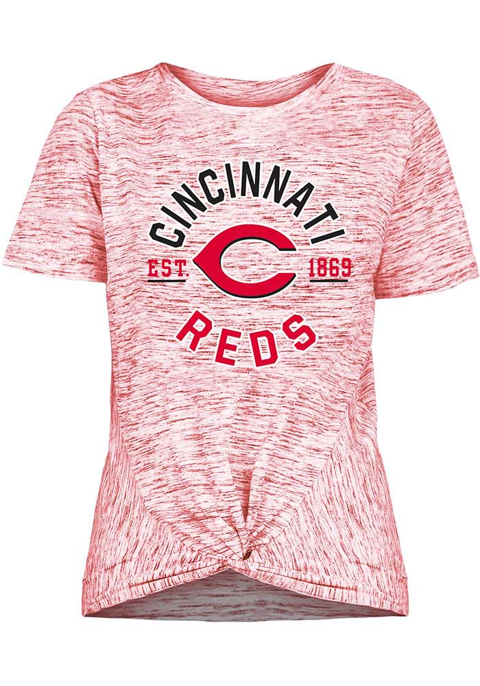 Cincinnati Reds Womens Red Novelty Short Sleeve T-Shirt
