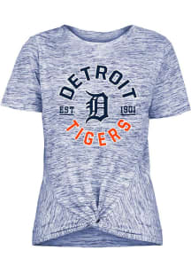 Detroit Tigers Womens Navy Blue Novelty Short Sleeve T-Shirt