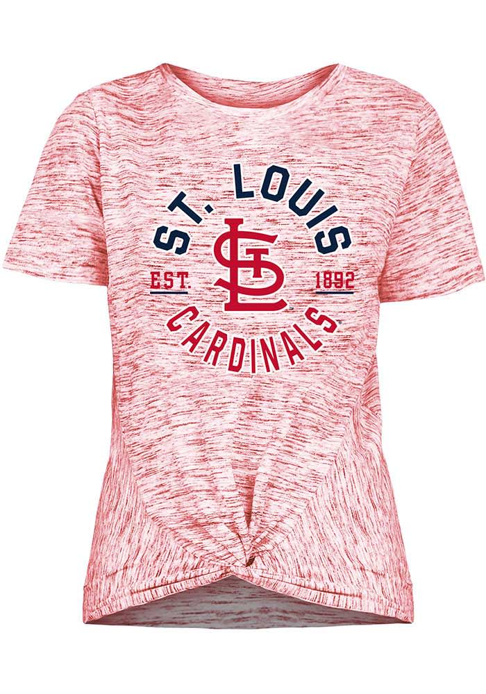 New Era Red St. Louis Cardinals Plus Size Space Dye Raglan V-Neck T-Shirt