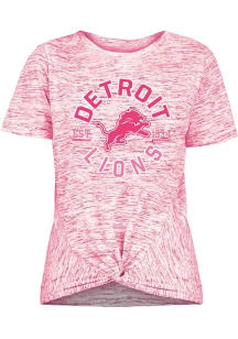 Detroit Lions Womens Pink Novelty Short Sleeve T-Shirt