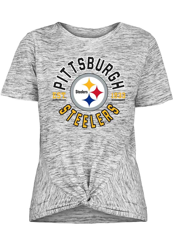 Pittsburgh Steelers Womens Black Novelty Short Sleeve T-Shirt