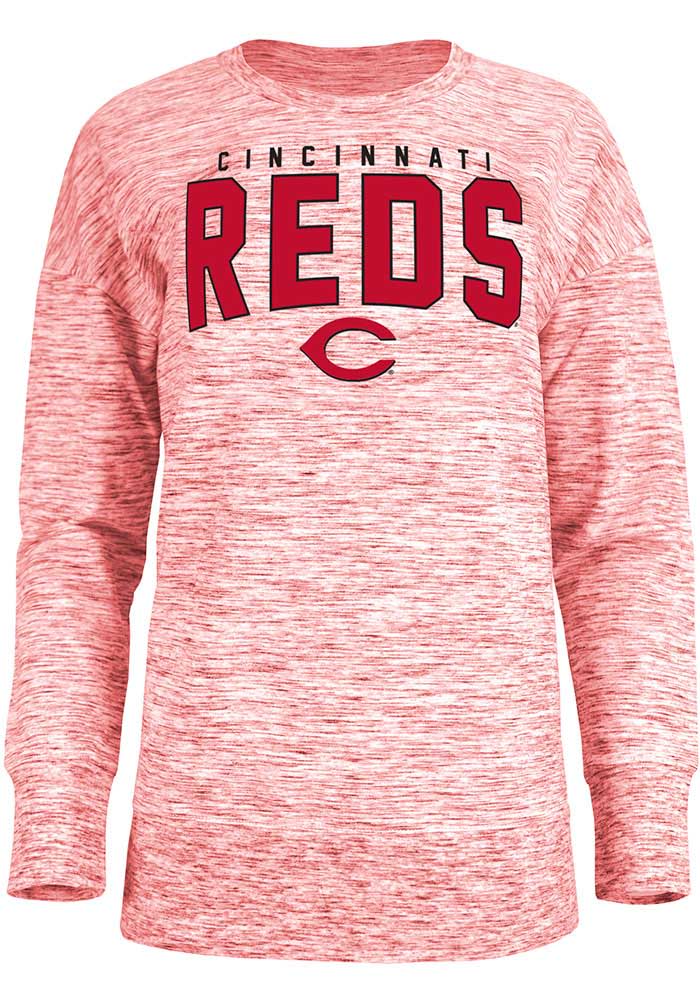 New Era Cincinnati Reds Women's Red Space Dye Crew Sweatshirt, Red, 60% Cotton / 40% POLYESTER, Size S, Rally House