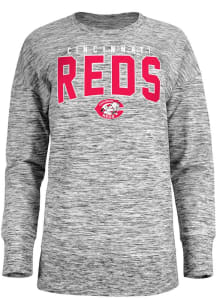 New Era Cincinnati Reds Womens Black Space Dye Crew Sweatshirt