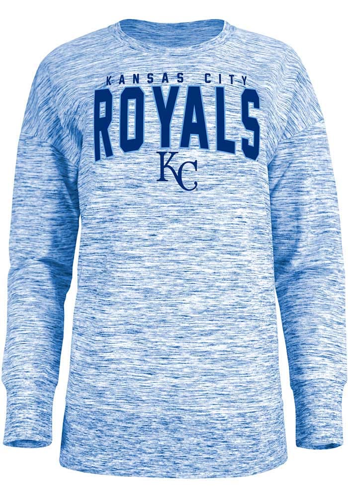 Kansas City Royals 47 Brand Women Blue Primetime Long Sleeve Hooded T-Shirt