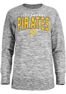 New Era Pittsburgh Pirates Womens Black Space Dye Crew Sweatshirt
