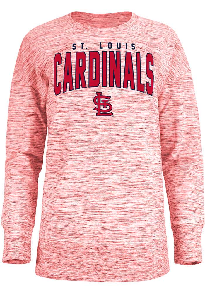 St Louis Cardinals Womens Red Novelty Space Dye Knot Crew Short