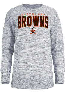 New Era Cleveland Browns Womens Grey Space Dye Crew Sweatshirt