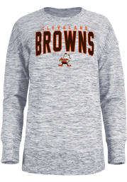 Cleveland Browns Womens Grey Space Dye Crew Sweatshirt
