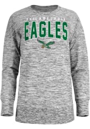 Philadelphia Eagles Womens Black Space Dye Crew Sweatshirt