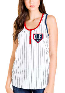 Cleveland Guardians Womens White Racer Tank Top