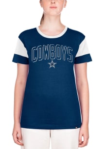 New Era Dallas Cowboys Womens Navy Blue Blocked Short Sleeve T-Shirt