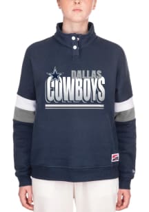 New Era Dallas Cowboys Womens Navy Blue Mock 1/4 Zip Pullover