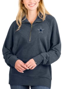 New Era Dallas Cowboys Womens Navy Blue Brushed 1/4 Zip Pullover