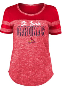 New Era St Louis Cardinals Womens Red Space Dye Short Sleeve T-Shirt