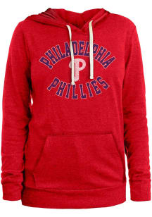 New Era Philadelphia Phillies Womens Red Biblend Hooded Sweatshirt