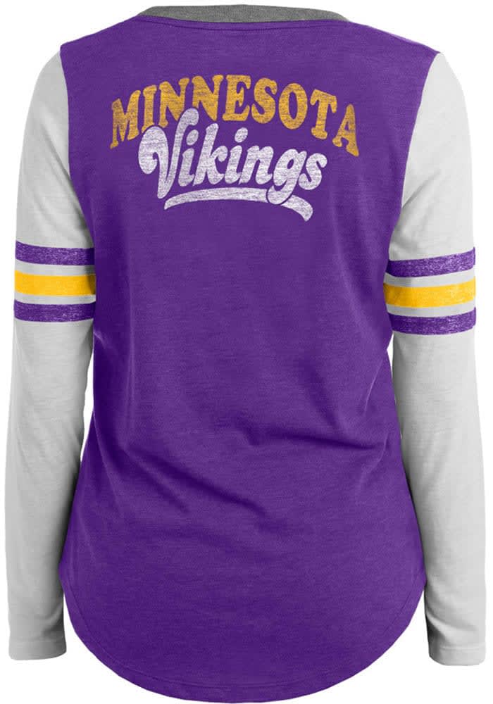 New Era Women's Minnesota Vikings Color Block Grey T-Shirt