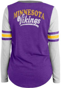 New Era Minnesota Vikings Womens Grey Contrast LS Tee