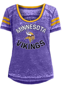 New Era Minnesota Vikings Womens Purple Burnout Short Sleeve T-Shirt