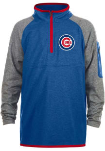 New Era Chicago Cubs Youth Blue Brushed Long Sleeve Quarter Zip Shirt