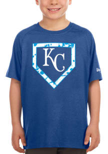 New Era Kansas City Royals Youth Blue Camo Base Short Sleeve T-Shirt