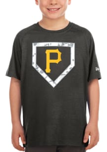 New Era Pittsburgh Pirates Youth Black Camo Base Short Sleeve T-Shirt