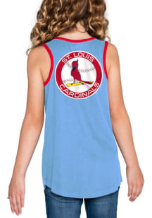 New Era St Louis Cardinals Girls Light Blue Henley Coop Short Sleeve Tank Top