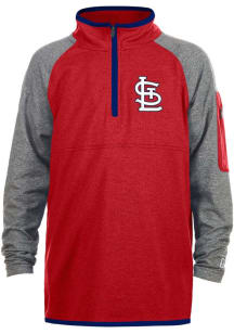 New Era St Louis Cardinals Youth Red Brushed Long Sleeve Quarter Zip Shirt