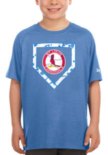 New Era St Louis Cardinals Youth Light Blue Camo Base Coop Short Sleeve T-Shirt