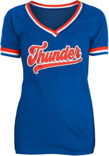 New Era Oklahoma City Thunder Womens Blue Raglan Short Sleeve T-Shirt