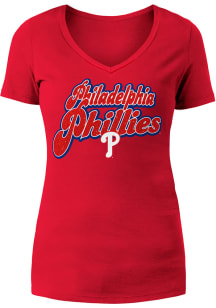 New Era Philadelphia Phillies Womens Red Baby Short Sleeve T-Shirt