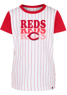 New Era Cincinnati Reds Girls White Multi Wordmark Short Sleeve Fashion T-Shirt