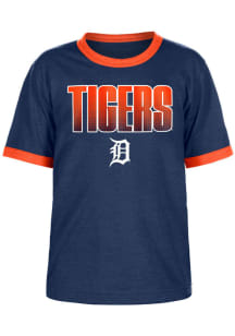 New Era Detroit Tigers Youth Navy Blue Glow In The Dark Wordmark Short Sleeve Fashion T-Shirt