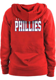 New Era Philadelphia Phillies Womens Red Fleece Long Sleeve Full Zip Jacket