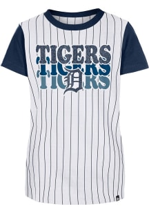 New Era Detroit Tigers Girls White Multi Wordmark Short Sleeve Fashion T-Shirt