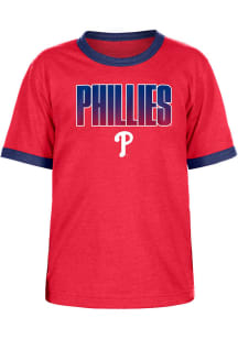 New Era Philadelphia Phillies Youth Red Glow In The Dark Wordmark Short Sleeve Fashion T-Shirt