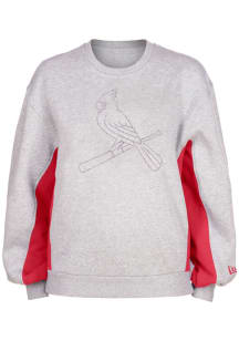 New Era St Louis Cardinals Womens Grey Home Run Crew Sweatshirt