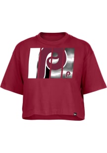 New Era Philadelphia Phillies Womens Maroon Field Short Sleeve T-Shirt