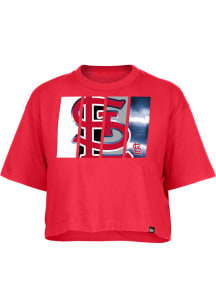 New Era St Louis Cardinals Womens Red Field Short Sleeve T-Shirt