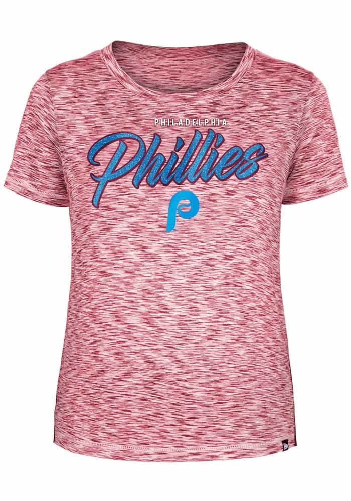 New Women's MLB Philadelphia Phillies Official Retro Style Maroon Shirt