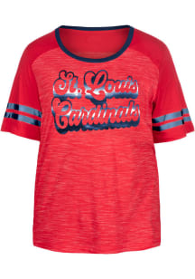 New Era St Louis Cardinals Womens Red Foil Short Sleeve T-Shirt