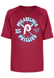 New Era Philadelphia Phillies Youth Maroon Crossed Bats Coop Short Sleeve T-Shirt